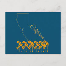 California Golden Staat Poppy Floral Postkarte