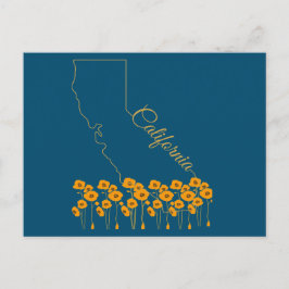 California Golden Staat Poppy Floral Postkarte