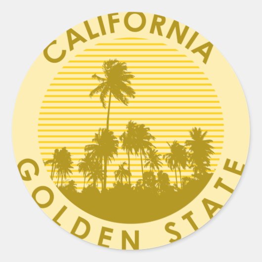 California Golden Staat Runder Aufkleber (Vorderseite)