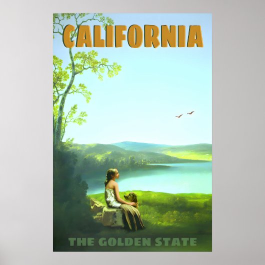 California Golden State Retro Travel Poster Young (Vorne)