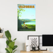 California Golden State Retro Travel Poster Young (Heimbüro)