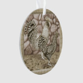 California Graue Hühner Ornament (Vorderseite)