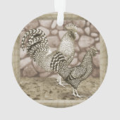 California Graue Hühner Ornament (Rückseite)