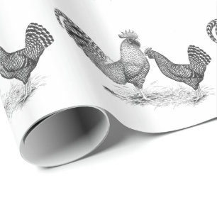 California Gray Rooster and Hen Geschenkpapier