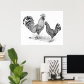 California Gray Rooster and Hen Poster (Heimbüro)