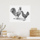 California Gray Rooster and Hen Poster (Küche)
