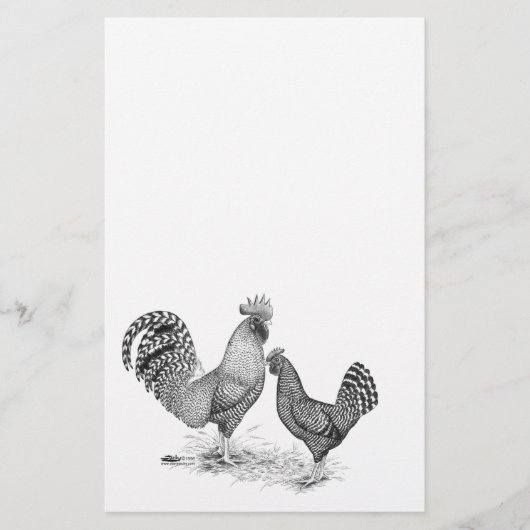 California Gray Rooster und Hen Briefpapier (Vorderseite)
