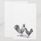 California Gray Rooster und Hen Briefpapier (Vorne/Hinten)