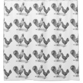 California Gray Rooster und Hen Duschvorhang (Vorderseite)