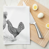 California Gray Rooster und Hen Geschirrtuch (Viertel Falte)