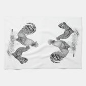 California Gray Rooster und Hen Geschirrtuch (Horizontal)
