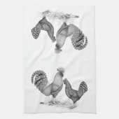 California Gray Rooster und Hen Geschirrtuch (Vertikal)