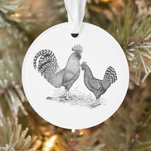 California Gray Rooster und Hen Ornament (Baum)