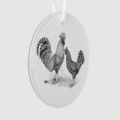 California Gray Rooster und Hen Ornament (Vorderseite)
