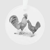 California Gray Rooster und Hen Ornament (Vorderseite)