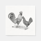 California Gray Rooster und Hen Serviette (Vorderseite)