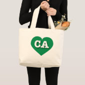 California Green Heart - I Liebe CA Jumbo Stoffbeutel (Vorderseite (Produkt))