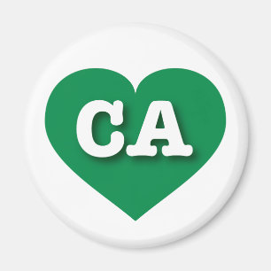 California Green Heart - I Liebe CA Magnet