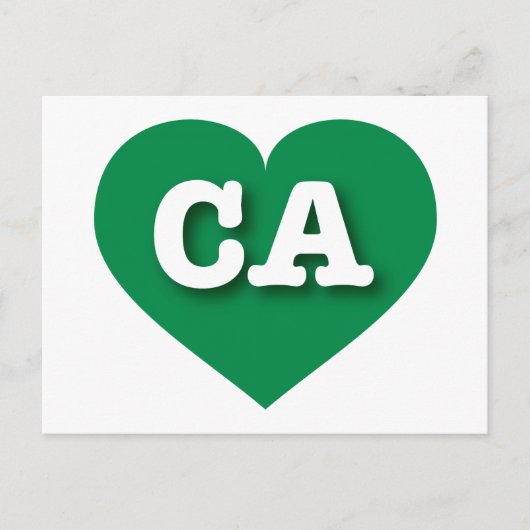 California Green Heart - I Liebe CA Postkarte (Vorderseite)