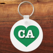 California Green Heart - I Liebe CA Schlüsselanhänger (Vorderseite)
