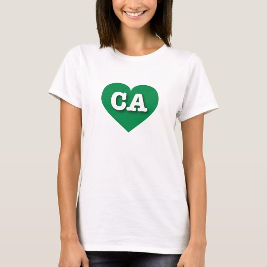 California Green Heart - I Liebe CA T-Shirt (Vorderseite)