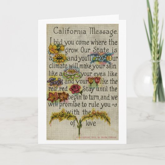 California Greeting Card (1914) Karte (Vorderseite)