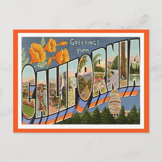 California Greetings From US States Postkarte (Vorderseite)