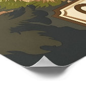 California Grizzy Brown Bär Vintag Poster (Ecke)