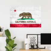 California Grunge Staat Flach Poster (Heimbüro)