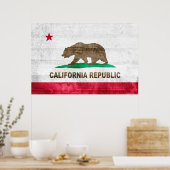 California Grunge Staat Flach Poster (Küche)