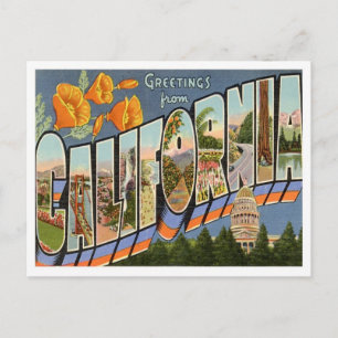 California Gruß von US-Staaten Postkarte