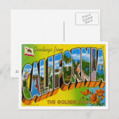 California Gruß von US-Staaten Postkarte (Vorne/Hinten)