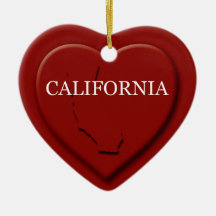 California Heart Map Weihnachtsschmuck