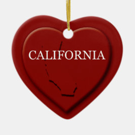 California Heart Map Weihnachtsschmuck