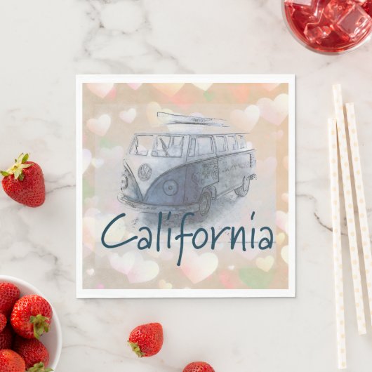 California Heart Paper Napkin Serviette (Beispiel)