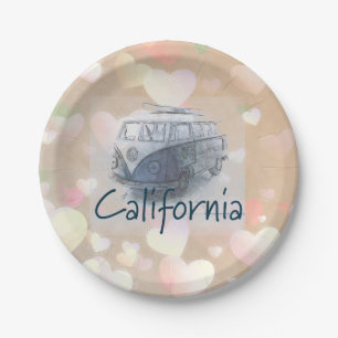 California Heart Paper Plate Pappteller