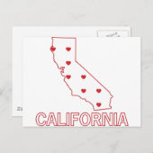 California Hearts Postkarte (Vorne/Hinten)