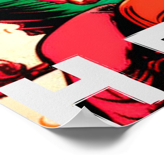 "California Heat" Motorrad Babe Poster (Ecke)