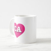 California Hot Pink Heart - I Liebe CA Kaffeetasse (Vorderseite Links)