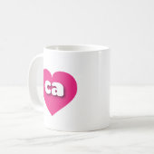 California hot pink heart - I Liebe ca Kaffeetasse (Vorderseite Links)