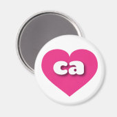 California hot pink heart - I Liebe ca Magnet (Vorderseite/Rückseite)