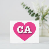 California Hot Pink Heart - I Liebe CA Postkarte (Stehend Vorderseite)