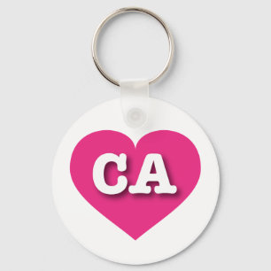 California Hot Pink Heart - I Liebe CA Schlüsselanhänger