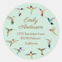 California Hummingbirds Mint Classic Round Sticker