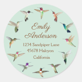 California Hummingbirds Mint Classic Round Sticker