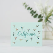 California Hummingbirds Postkarte (Stehend Vorderseite)