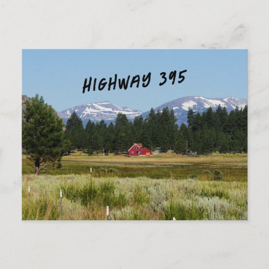 California HWY 395 Landschaft Postkarte (Vorderseite)