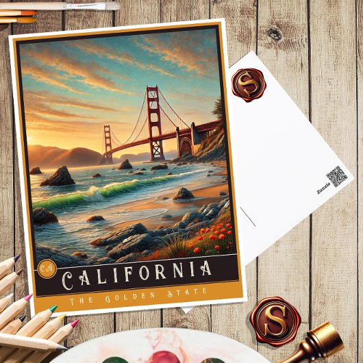 California | Hyper-Realistisches Staat Postkarte