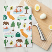 California Icons Geschirrtuch (Viertel Falte)