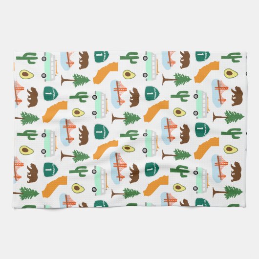 California Icons Geschirrtuch (Horizontal)